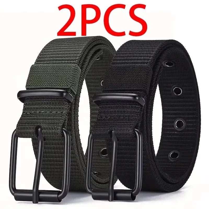 2PC Unisex Super Durable Nylon Belt With Quick Release Buckle For Daily Workwear Outdoor Sports Hiking Camping Casual Wear