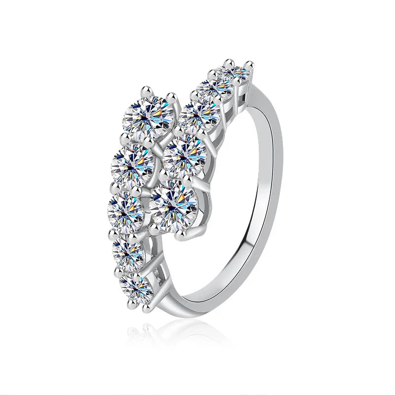 QMSHR 925 sterling silver Moissanite ring for women,Gra-certified  plated with white gold engagement jewelry gift