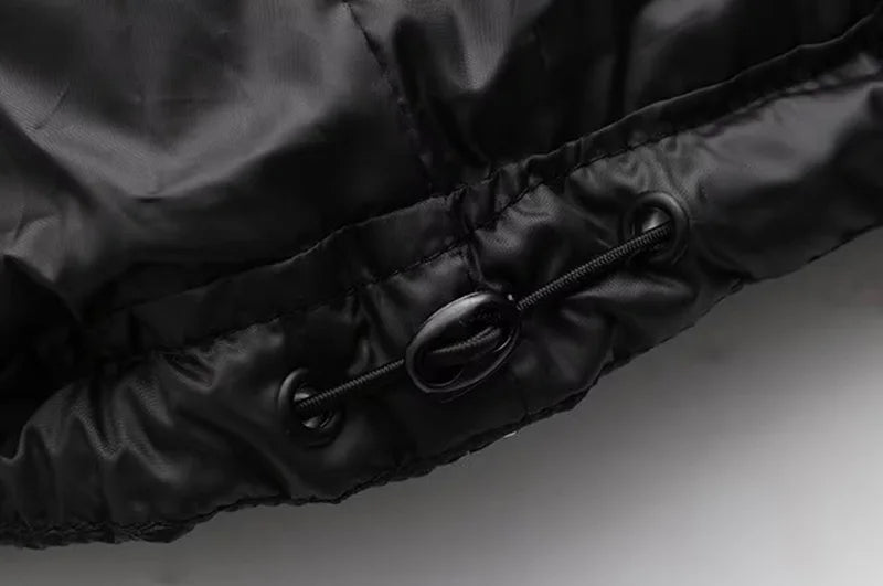 Women's Autumn Fashion Black Short Cotton-Padded Jackets Vintage Zipper