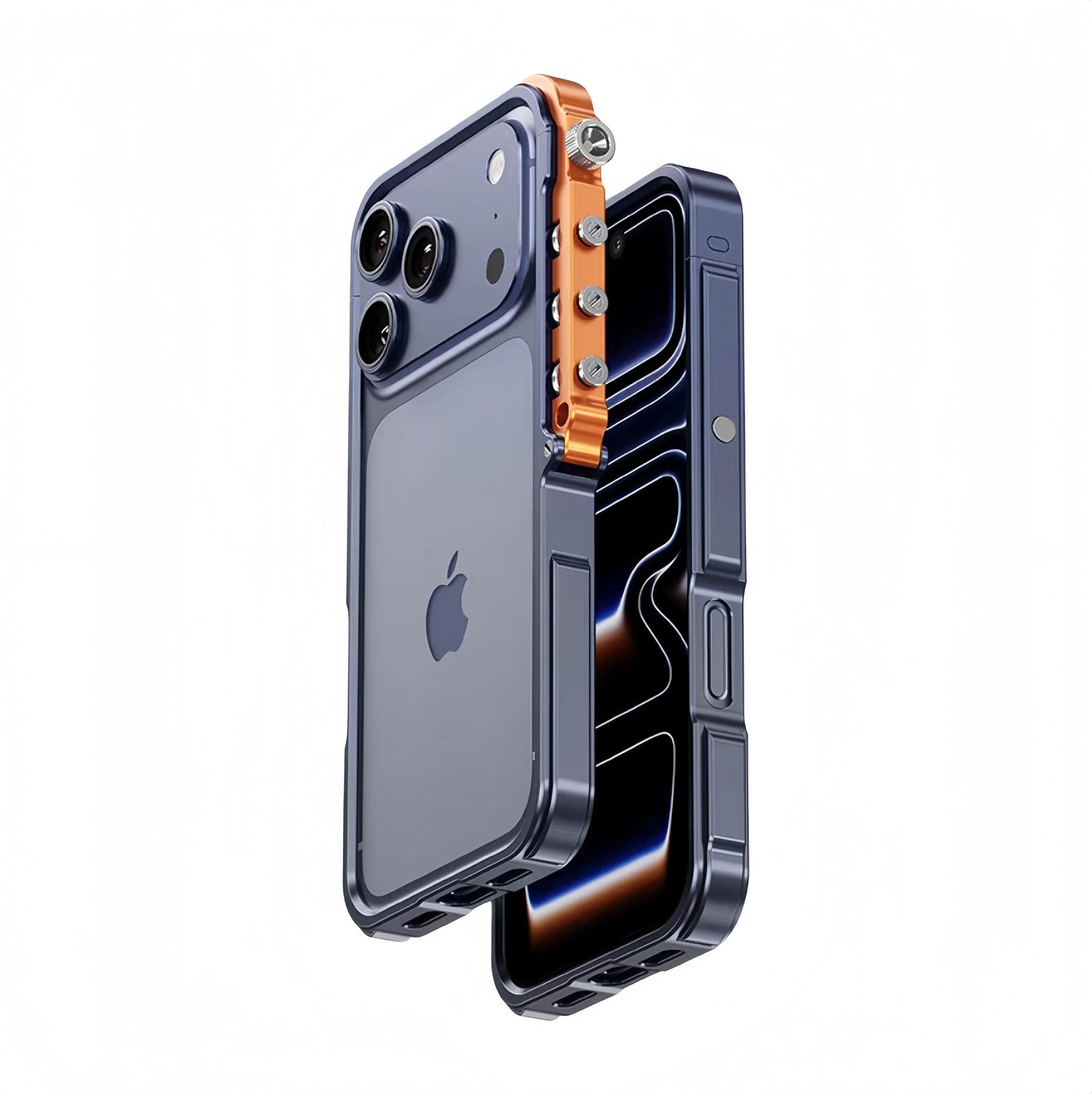 Cyberpunk Punk Mechanical Phone Frame Case For iPhone 17 Air 16 15 14 13 Pro Max Plus Aluminum Alloy Metal Shockproof Bumper