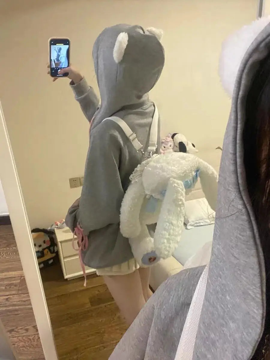 Kawaii Sweet Harajuku Hoodie Women Japanese Fashion Cute Cat