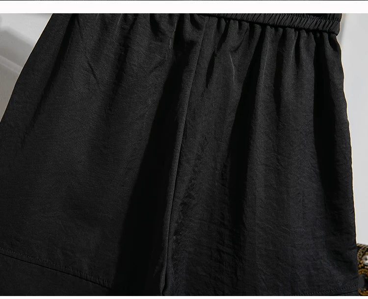 Plus Size Summer Shorts For Women 2025 Summer Ice Silk Drawstring Large Size Loose Shorts Women Korean Streetwear Shorts Female