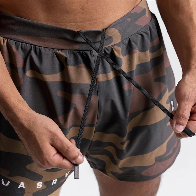 Men's 2-in-1 Summer Running Shorts Breathable Quick-Dry Basketball Training