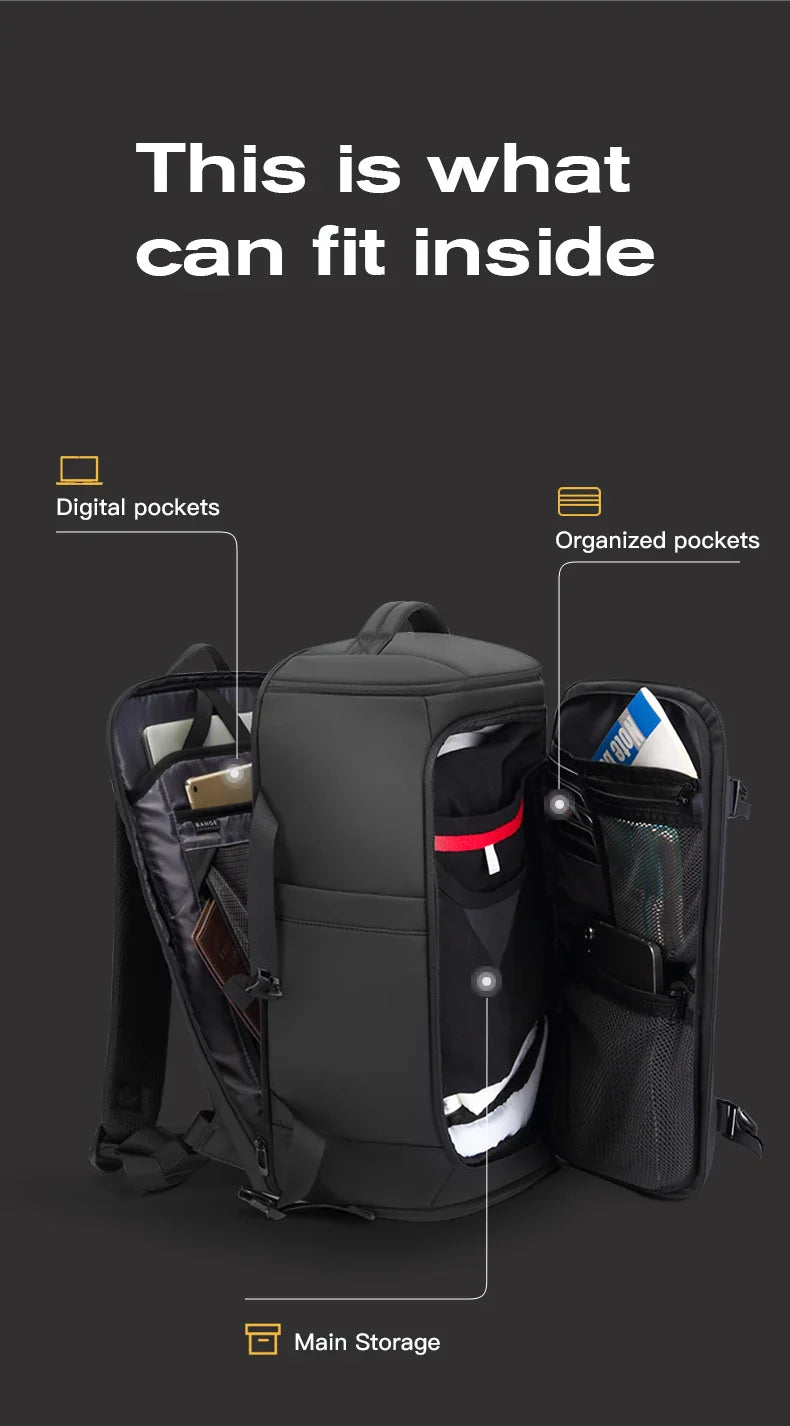 BANGE Carry On Backpack Cabin Bag Travel Backpack for Men Shoes Handle Luggage Leisure Laptop Backpack mochila para viaje cabina
