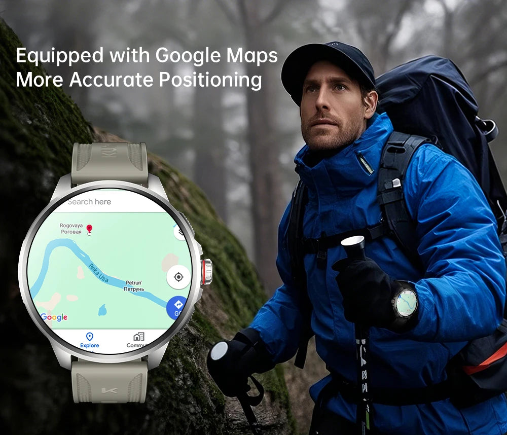 KUMI Watch X3 Pro Android 4G WiFi Smartwatch, 1.75" AMOLED, GPS, 200MP Camera, 32GB, Waterproof, Fitness Tracking Smart Watch