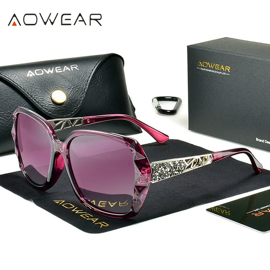 Sunglasses Women Polarized Square Gradient Sunglasses for Ladies Clear