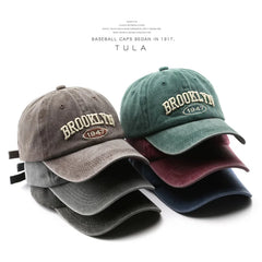 Brooklyn Embroidery Snapback Hat for Men Vintage Black