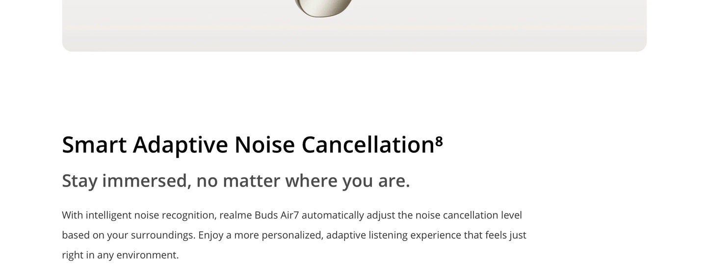 Global Version realme Buds Air 7 TWS Earphone 52dB Noise Cancellation 52 Hours Battery Life 12.4mm Bass Driver LHDC 5.0 IP55