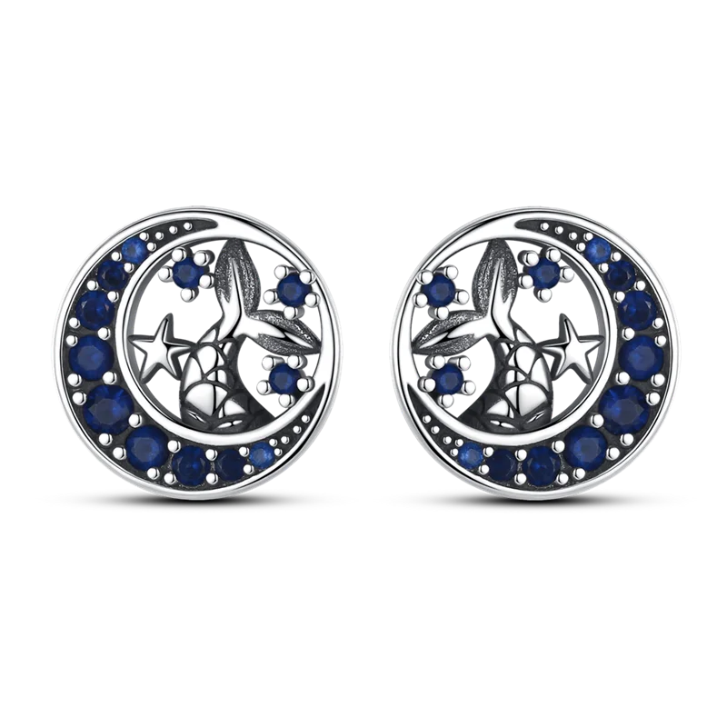925 Silver Charms Plata De Ley 925 Jewelry Women Fashion Cute Tiny Clear Crystal CZ Stud Earrings Star Starfish Dolphin Earrings
