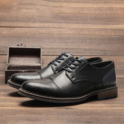 Men's Formal Shoes British Retro Brogue Shoes Mens Casual Business Leather Oxfords Men Office Dress Shoe Flats