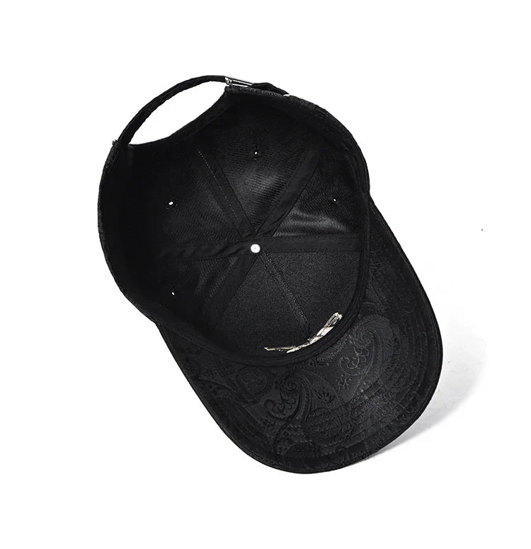 2024 Fashion Embroidery High top Baseball Cap Men's cashew print outdoor casual Cap face Trim four seasons