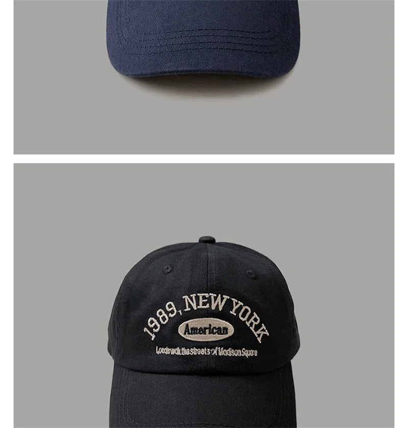 Retro Letter Embroidery Baseball Cap for Men and Women Curved Brim Hat Summer Outdoor Soft Top Caps Casual Snapback Sun Hats