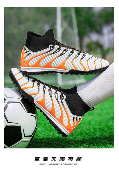 Soccer Cleats Men Sneakers Soccer Shoes Breathable Adult Kids TF/FG Football Boots