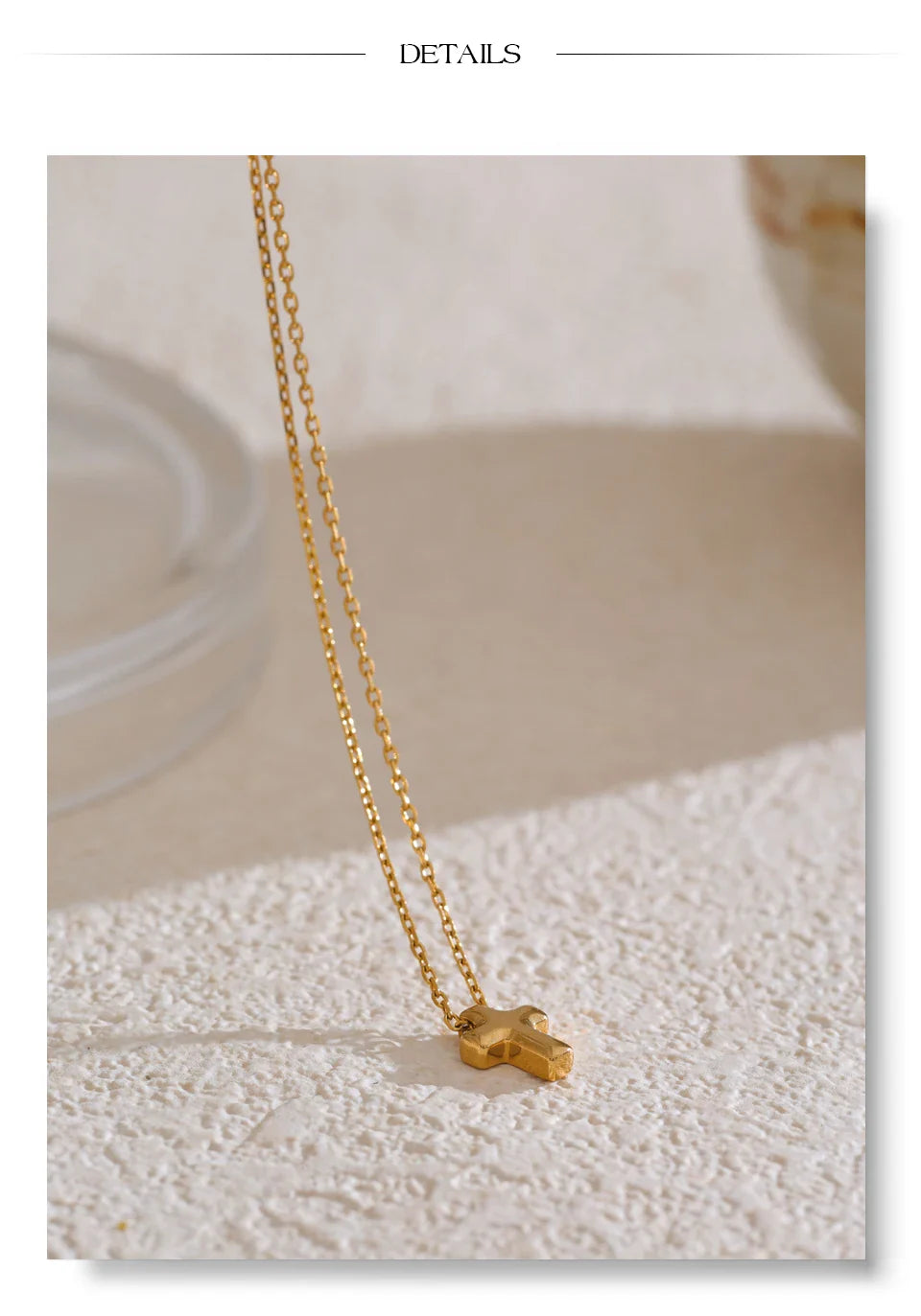 Yhpup Small Waterproof Stainless Steel Chic Cross Casting Charm Pendant Necklace Unique Classic Fashion Jewelry Bijoux Femme