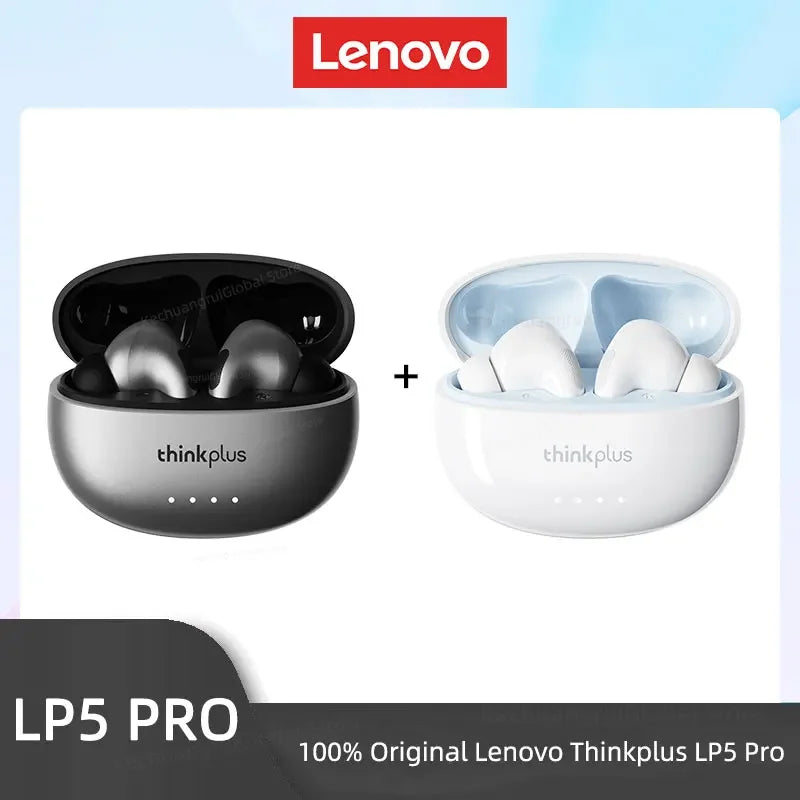 Lenovo LP5 PRO Wireless Bluetooth 5.4 Earphones TWS HiFi Sound Gaming Earbuds Sport headset Long Standby Touch Contol with Mic