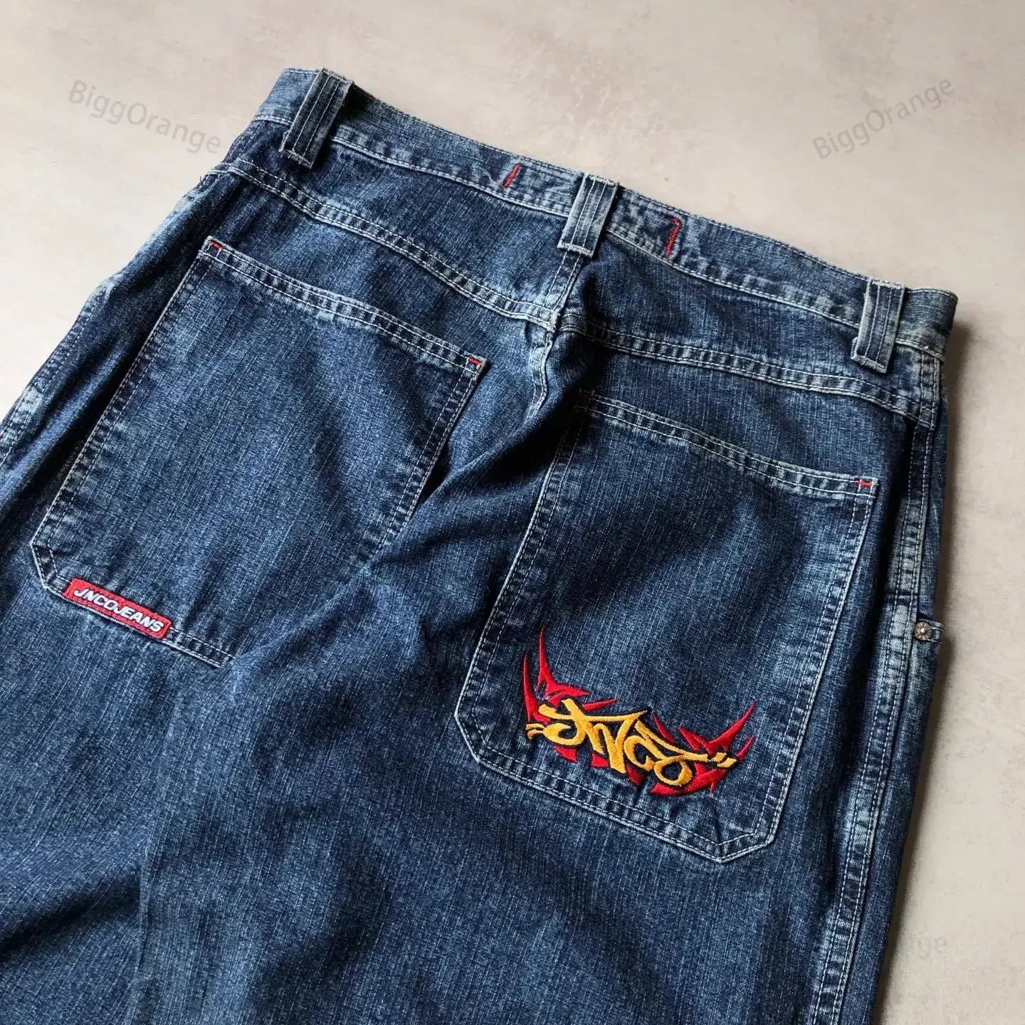 Y2k Baggy Jeans Hip Hop Rock Embroidery Pattern Men Women