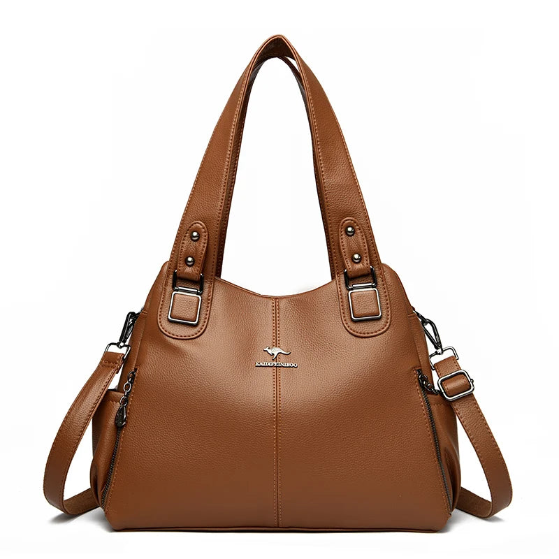 Genuine Soft Leather Handbags for Women Casual Shoulder Tote Bag Luxury Designer