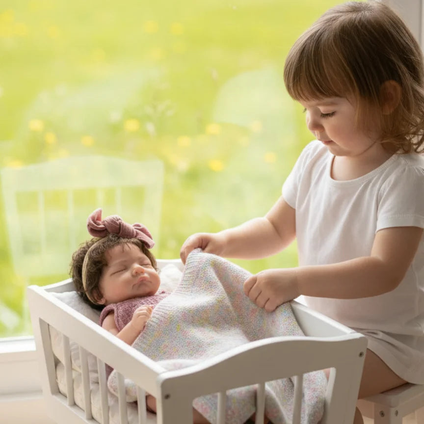 Can Open Mouth 26cm Waterproof Solid Silicone Bebe Reborn Girl With Rooted Hair Soft Touch Lifelike Realistic Newborn Girl Doll