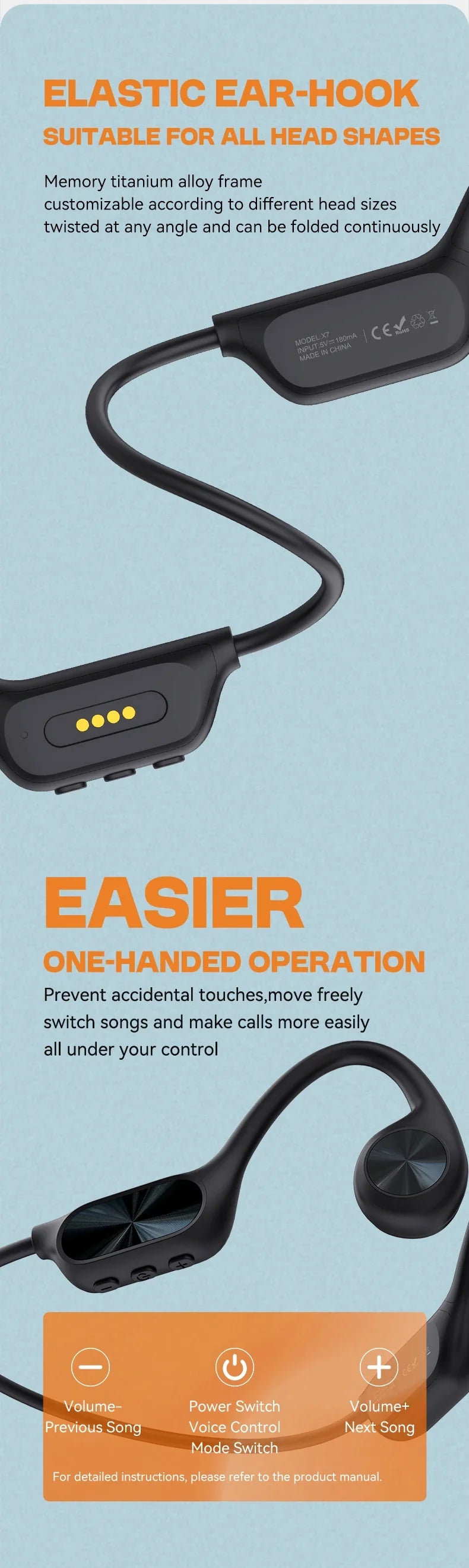 Swimming Earphone IPX8 Waterproof Bone Conduction Headphones MP3 Player Wireless Bluetooth 5.4 Headset LED Display With 32G RAM