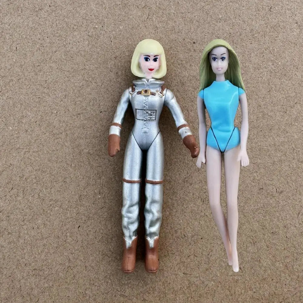Original Vintage ST Mini Figure Dolls 10cm Flight Attendant 7cm Astronaut Cute Little Girl Joints Movable Limited Collections