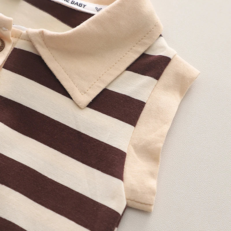 Baby set children's new summer sleeveless striped short sleeved casual wear two-piece set for boys