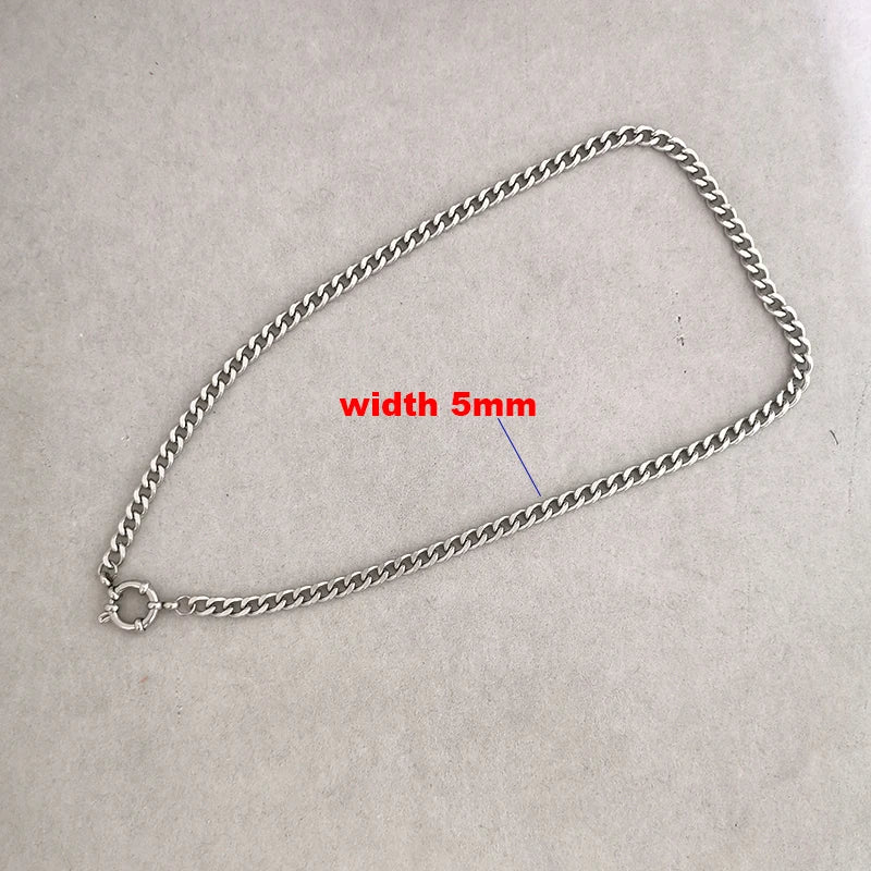 QMHJE Spring Sailor Clasp Necklace Women Men Choker Stainless Steel Geometric Paperclip Link Chain Rolo PVD Gold Color Wholesale