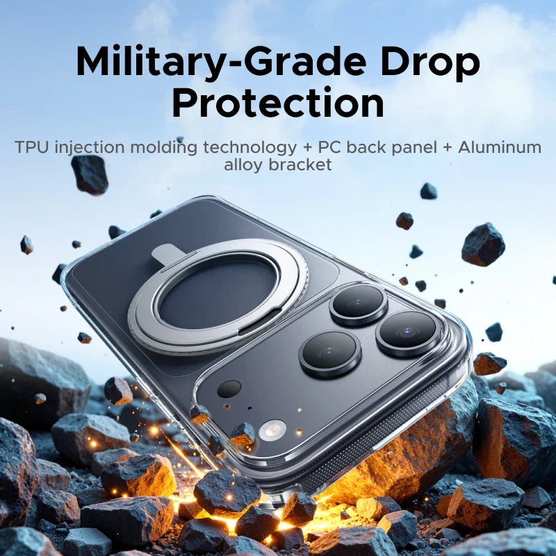 iPhone 17 Pro Max 360° Magnetic Stand Case Cover for iPhone 17pro for Magsafe Rotatable Magnet Kickstand Case