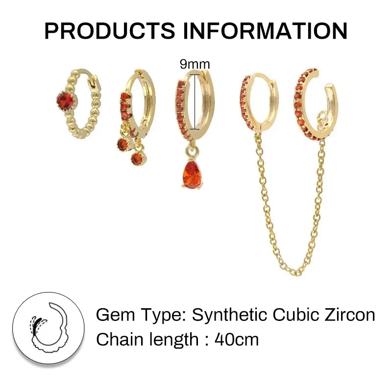 ROXI Ear Jewelry Set Water Drop Suit Earrings For Women Fashion Tassel Hoop Earring Piercing Pendientes Casual Street Jewelry