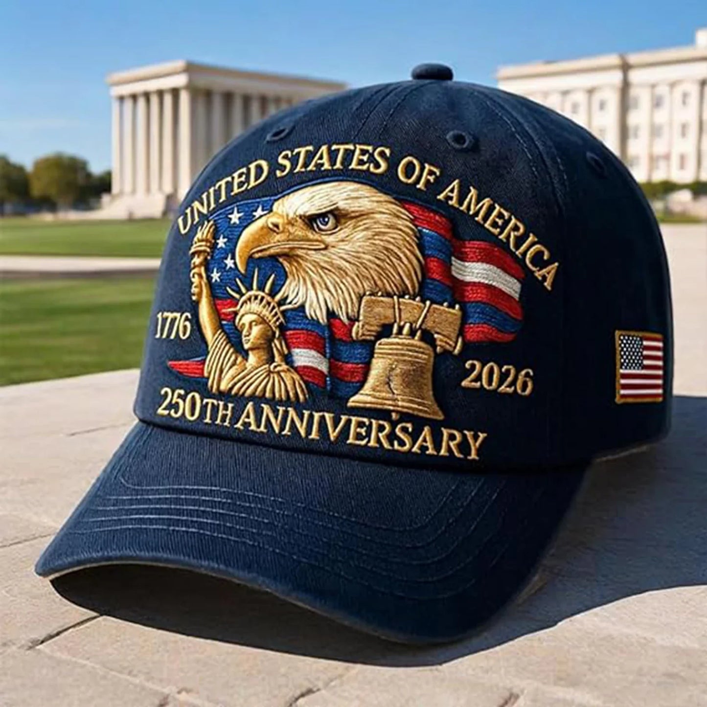 US 250th Anniversary Cap Retro Washed Patriotic Cap Trucker Hat Outdoor Sunhats Sports Hat reathable Baseball Caps for Men Women