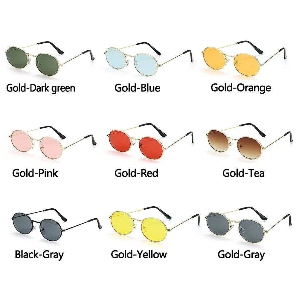 Summer Retro Small Oval Sunglasses Ladies Vintage Shades Cat Eye Sun Glasses Men Women Rectangular Eyeglasses Protection 400UV
