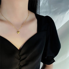 Stainless Steel Gold Color Love Heart Necklaces For Women Chokers Trend Fashion