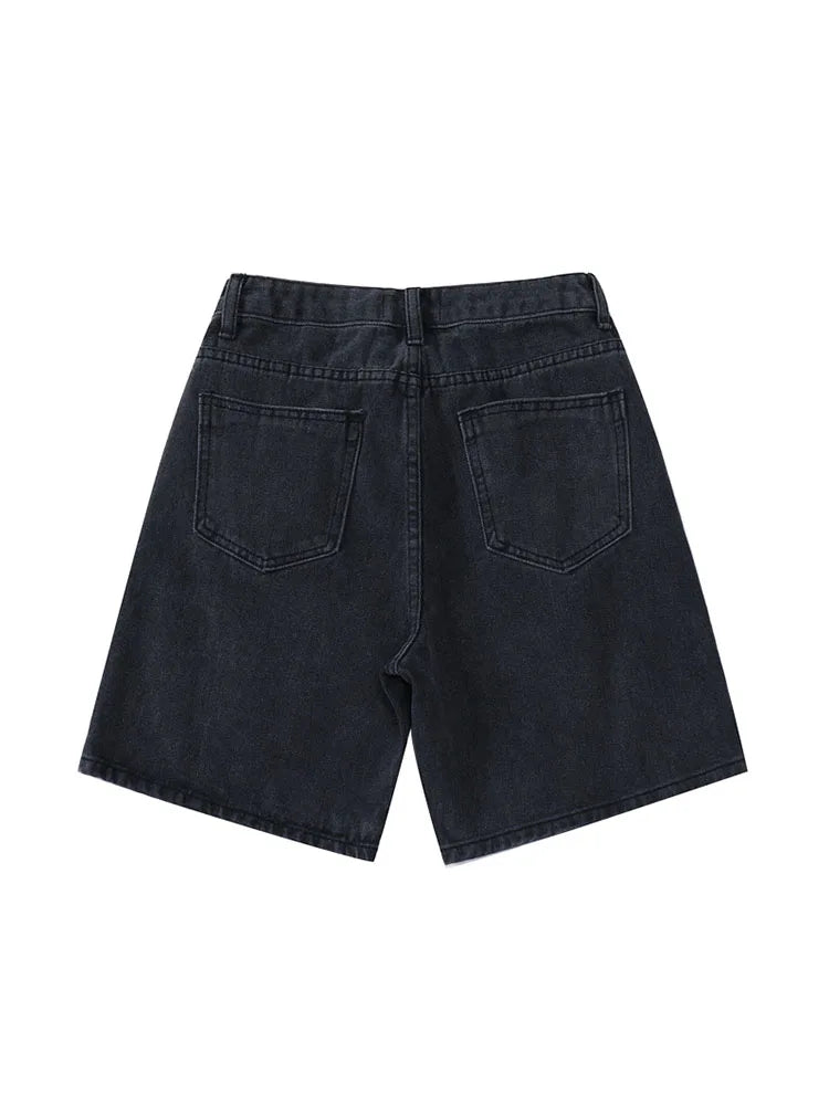Women's High Waist Denim Shorts Casual Loose Ladies Plus Size Streetwear