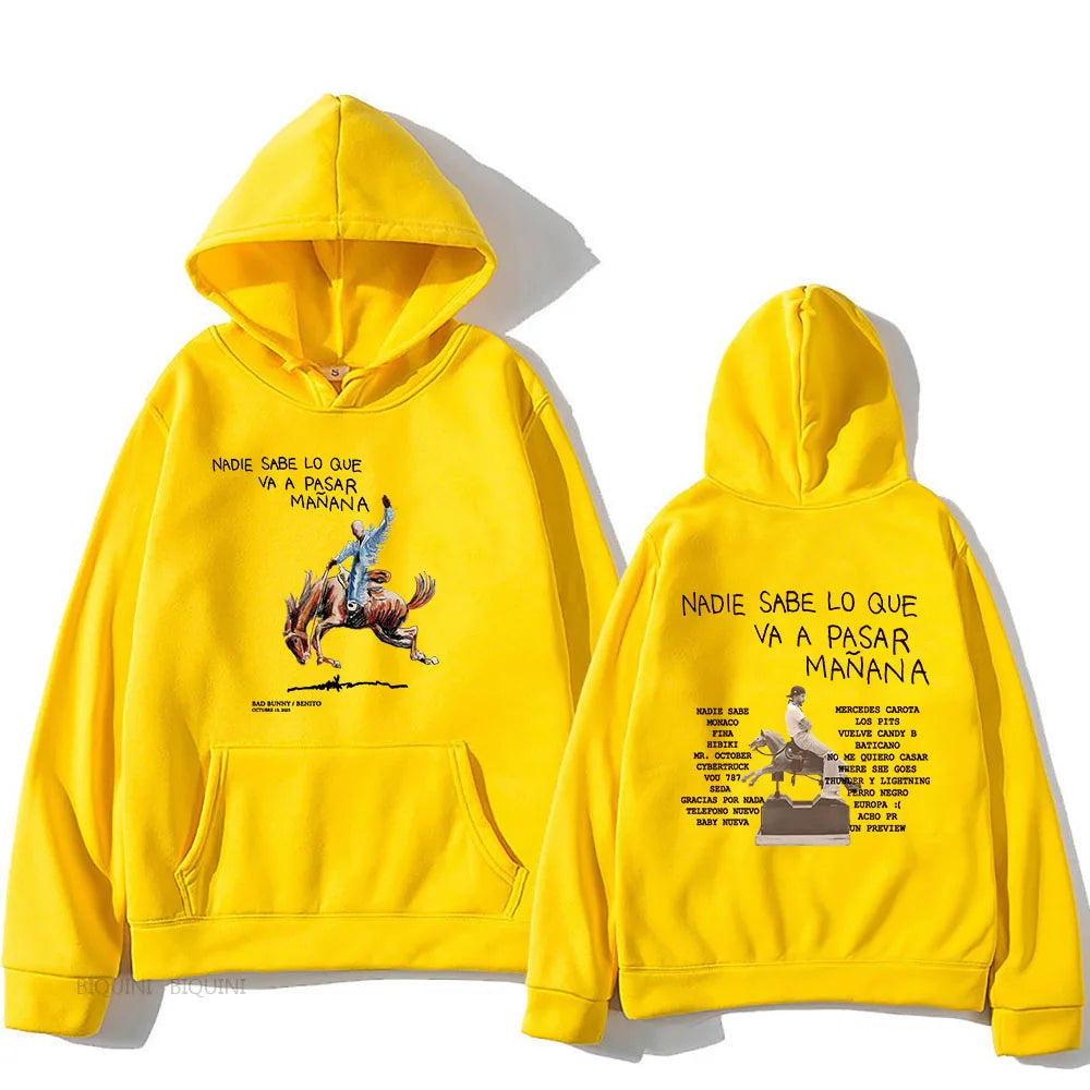 Bad Bunny RIP Hoodies Album Nadie Sabe Lo Que Va Pasar Manana Sweatshirts