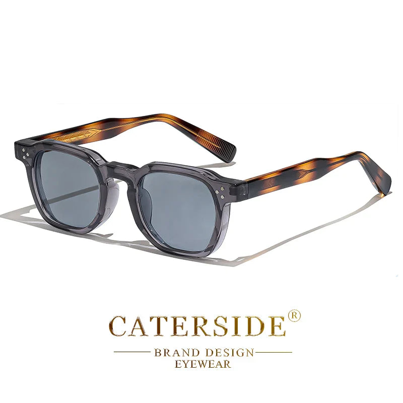 CATERSIDE New Retro Punk Men Sunglasses Square Personalized Design Glasses Women's Fashion Party Glasses Festival Gift 2 Pieces