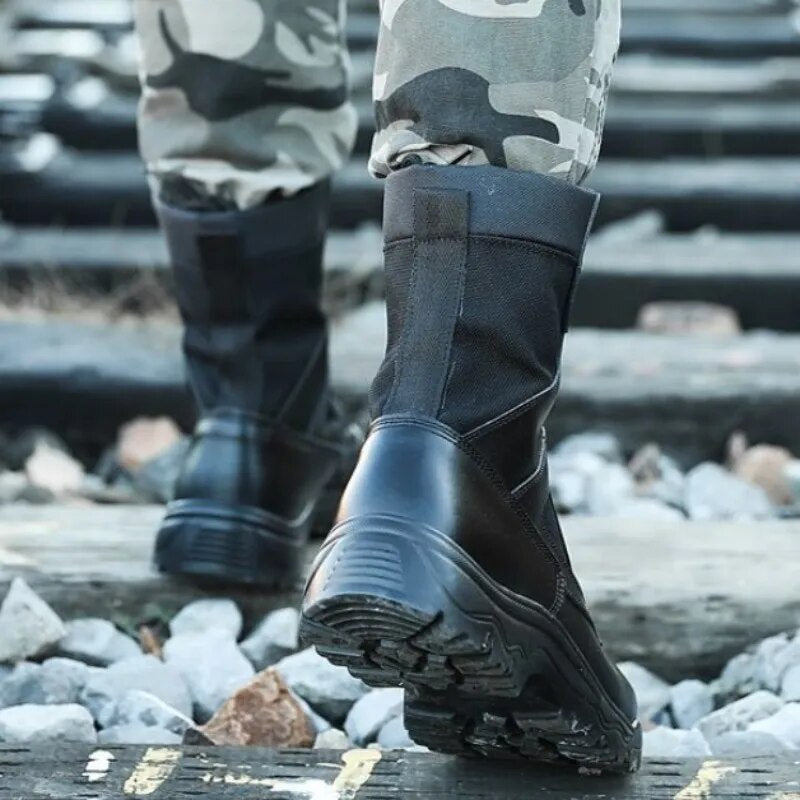 Men Black Boots Military Army Combat Tactical Special Force Boot Outdoor Hiking Boots