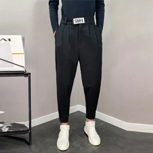 Fashion Blazer Trousers Men's Clothing Men Casual Suit Pants Korean Slim