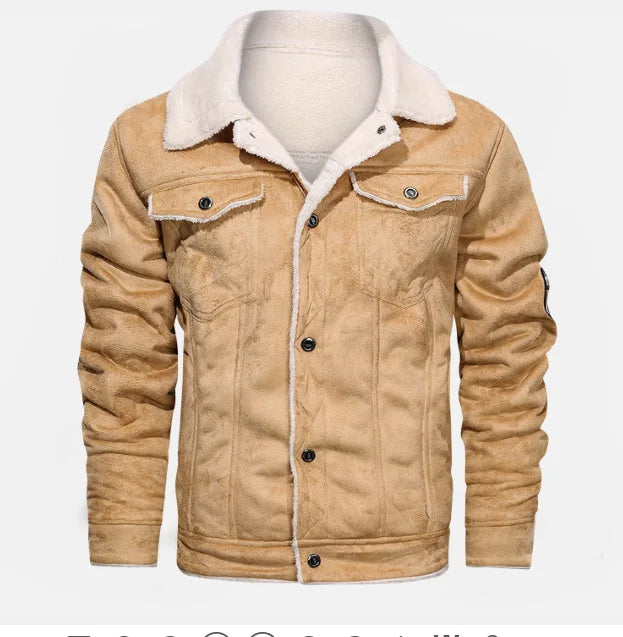 Autumn Winter Coat Men Jacket Vintage Solid Turn-Down Collar Outdoor Training