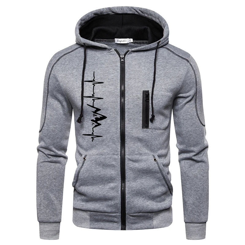 High Quality Autumn Winter Outdoors Hoodie Daily Men's Clothing Jogging Casual Sports Single Piece Zipper Jacket and Sport Pants