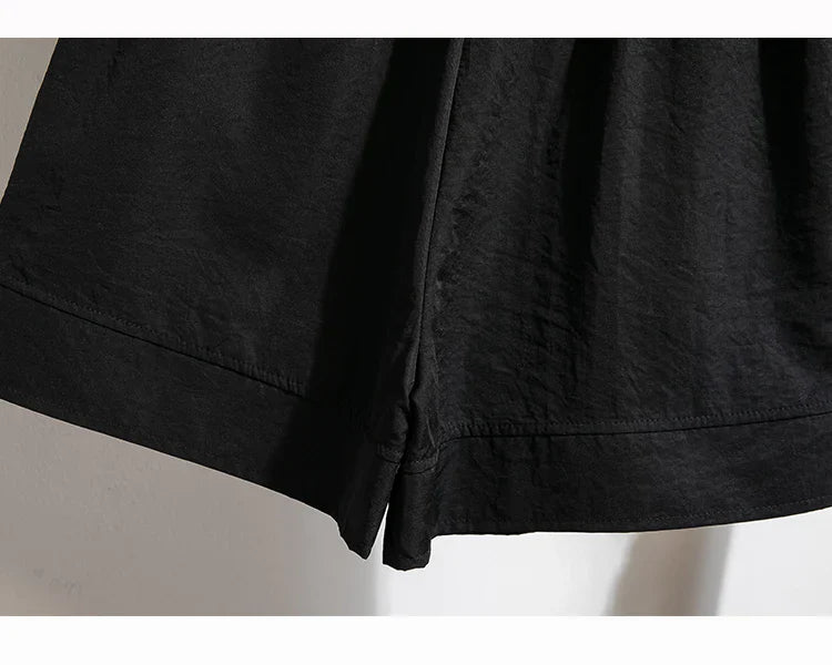 Plus Size Summer Shorts For Women 2025 Summer Ice Silk Drawstring Large Size Loose Shorts Women Korean Streetwear Shorts Female