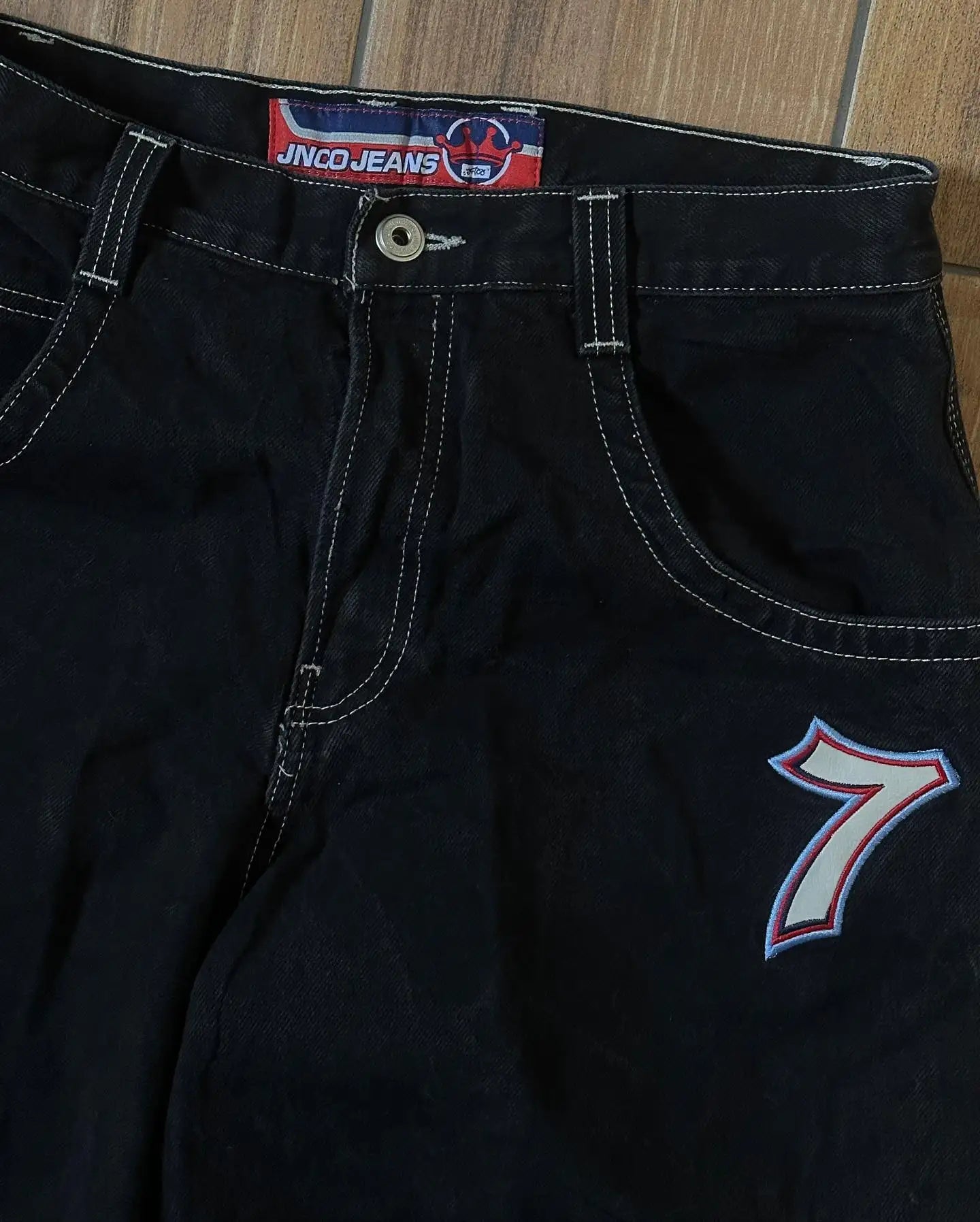 Jeans Y2K Harajuku Hip Hop Lucky 7 Graphic Print Baggy Jeans Men