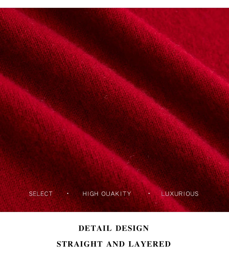 Fashion Men's 100% Wool Pullover Half-high Collar Sweater Autumn Winter Warm Top