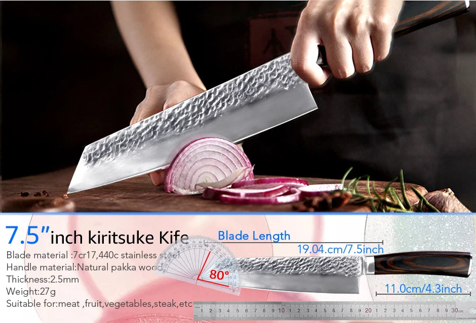Kitchen Chef Knife 8 inch 7CR17 440 High Carbon Stainless Steel Fish Meat Cleaver