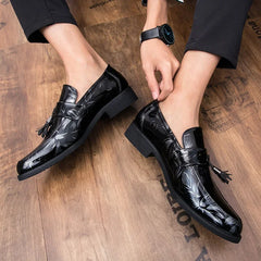 men dress shoes Luxury Italian Style Pointed Toe Formal Wedding party Casual Lace-Up