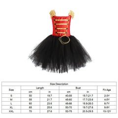 Halloween Nutcracker Costume For Baby Girl Dress Festive Kid Sling Lace TUTU Skirt Tunic+Headband+Wristband 3PC Set Child Frock