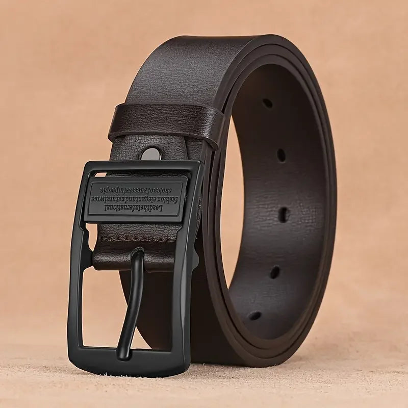 New Leather Cowhide Men's Belt Fashion Metal Alloy Pin Buckle Adult Luxury Brand Jeans Business Casual Waist Male Strap Brand
