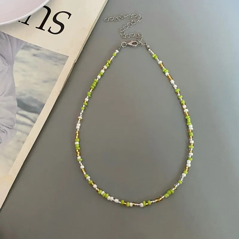 New Seed Beads Bohemia  Choker Chain Fashion  Charm Collar Colorful Handmade Colar Collar Necklace Jewelry Femme