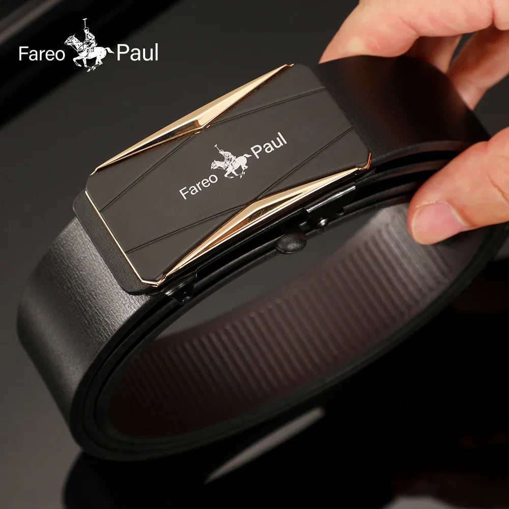 Fashionable men's High-Quality leather Belt with Automatic Buckle, Suitable for Young and Middle-Aged Gentlemen