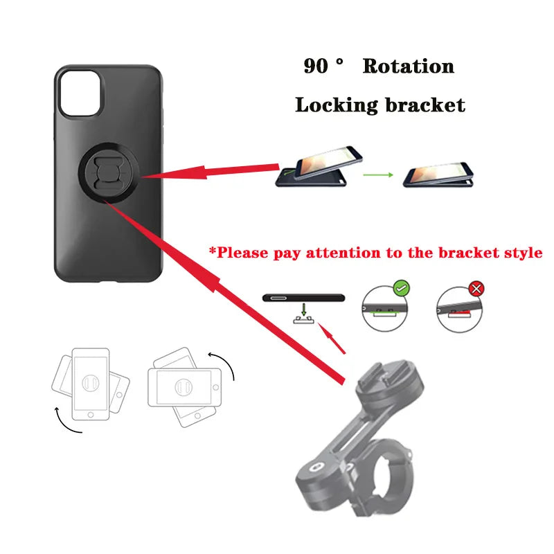 Motorcycle Bracket Mobile Phone Protection Case Anti Vibration Protection Quick Lock For IPhone 6 7 8 11 12 13 14 15 16 Pro Max