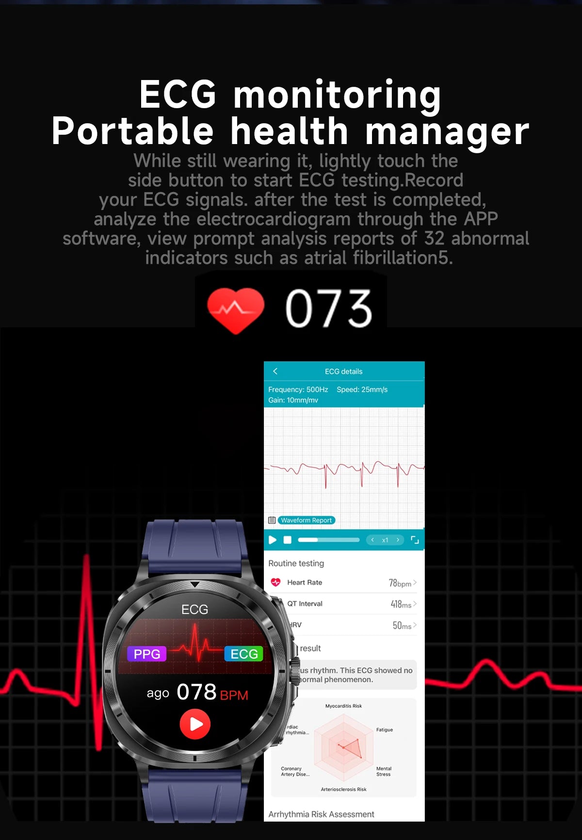 2025 Fashion New Expert level Health Smart Watch Men ECG+PPG Laser Monitor Uric Acid Blood Fat Blood Pressure NFC HD Call Watch
