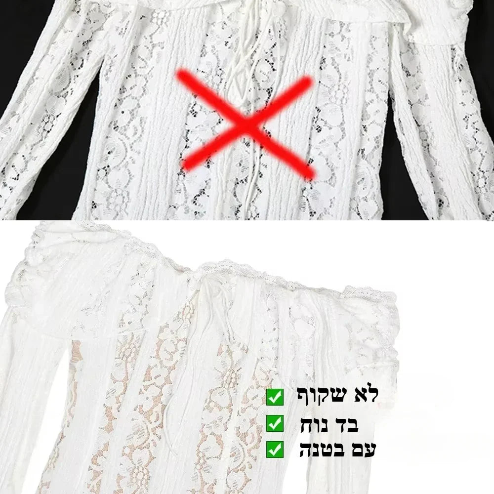 Oligai Lace Slim Mini Dress for Women Off The Shoulder Sexy Long Sleeves Club Party Dresses Bodycon Elegant Autumn Dress